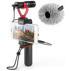 Movo Smartphone Video Rig with Shotgun Microphone, Grip Handle, Wrist Strap for iPhone 5, 5C, 5S, 6, 6S, 7, 8, X, XS, XS Max, Android and Other Smartphones - Perfect for TIK Tok or Vlogging Equipment