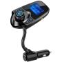 Nulaxy Bluetooth Car FM Transmitter Audio Adapter Receiver Wireless Hands Free Car Kit W 1.44 Inch Display - KM18 Black