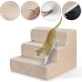 Nova Microdermabrasion Pet Dog Stairs Steps for High Beds Small Dogs with Washable Cover High Density Foam
