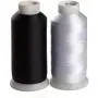Simthreads 2 Bobbin Thread for Sewing and Embroidery Machine 1 Black and 1 White 5500 Yards Each - 60WT Polyester Bobbin Fill Thread Bottom Threads