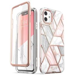 i-Blason Cosmo Series Case for iPhone 11 (2019 Release), Slim Full-Body Stylish Protective Case with Built-in Screen Protector, Marble, 6.1