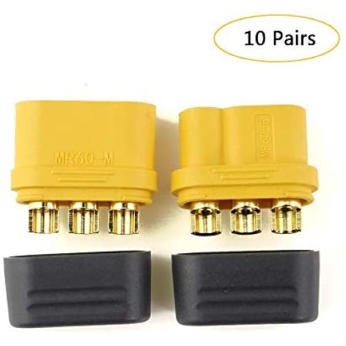 10 Pair Amass MR60 connector plug female and male connector 3.5 bullet connector for motor ESC connection