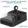 Ocim 6 Port USB Charging Station,Multiple Devices Desktop Charger Docking Organizer Compatible for Airpods Apple iWatch iPhone iPad Tablets and Smart Cell Phones