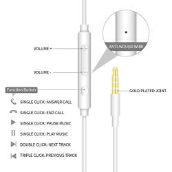 【2 Pack】 Earphones MAS CARNEY H892 Noise Isolating in Ear Headphones with Pure Sound and Powerful Bass Compatible with Samsung Huawei Honor Mi with Volume Control and Mic