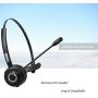 Golvery Bluetooth Office Headset with Boom Mic, Wireless CVC6.0 Noice Cancelling Headset with Charging Cradle, Supports Mute Function, Multi Point, 17 Hours Talking Time for PC Skype Cell Phone