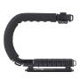 Walway C Shape Handle Grip Stabilizer Low Position Shooting System with Hot-Shoe Mount for GoPro DSLR Camera Camcorder