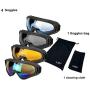 LJDJ Ski Goggles, Pack of 4 - Snowboard Adjustable UV 400 Protective Motorcycle Goggles Outdoor Sports Tactical Glasses Dust-Proof Combat Military Sunglasses for Kids, Boys, Girls, Youth, Men, Women