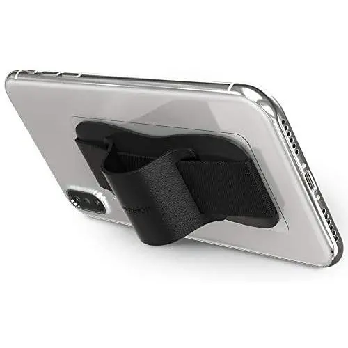 Sinjimoru Phone Grip Stand, Secure Handy Phone Strap for iPhone and Android, Phone Holder with Leather Phone Stand. Sinji Grip Black Sinjimoru Phone Grip Stand, Secure Handy Phone Strap for iPhone and Android, Phone Holder with Leather Phone Stand. Sinji Grip Black
