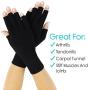 Vive Rheumatoid Arthritis Gloves - Men and Women Fingerless Compression Wrap for Hand Pain and Osteoarthritis - Black Hand Wrap for Arthritic Joint Symptom Relief - Open Finger Fit