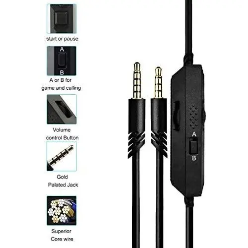 Replacement Astro A40 A10 Cable Inline Mute Volume Control with Mute