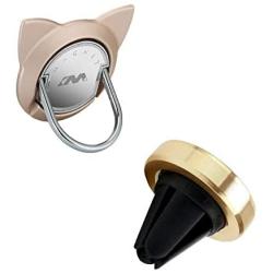 Cat Phone Finger Ring with Magnetic Car Mount, Magnetic Phone Ring Car Mount, Magnetic Ring Holder for Cell Phone and Tablet (1 Set,Gold)