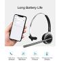 Mpow Truck Driver Bluetooth Headset, Hands Free Phone Headset with Noise Cancelling Microphone, Comfort-fit for Long Haul, On-the-Ear Skype Office Headsets for Clear Calls (Support Media Playing)
