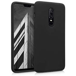 kwmobile TPU Silicone Case Compatible with OnePlus 6 - Soft Flexible Rubber Protective Cover - Black