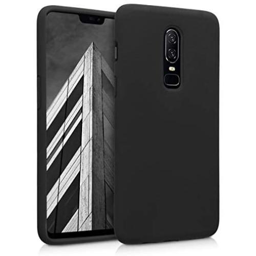 kwmobile TPU Silicone Case Compatible with OnePlus 6 - Soft Flexible Rubber Protective Cover - Black