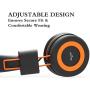Elecder i37 Kids Headphones Children Girls Boys Teens Foldable Adjustable On Ear Headphones 3.5mm Jack Compatible iPad Cellphones Computer MP3/4 Kindle Airplane School Tablet Orange/Black