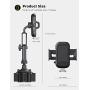 Car Cup Holder Phone Mount - Cell Phone Cupholder Cradle with Extendable and Adjustable Arm, Compatible with iPhone 11 Pro Xs Max XR X 8 7 6 Plus, 4-6.5 Smart Phones