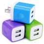 USB Wall Charger,Charging Adapter 3-Pack 2.1A Dual Port USB Wall Plug Block Travel Charger Heads Cube Compatible iPhone 11 Pro Xs XR Xs Max X 8 7 6 Plus,Samsung S20 S20+ S10e S10 Note 9,Android Phone