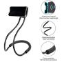 Cell Phone Holder Lazy Mobile Phone Mount Stand Universal Lazy Bracket Hanging On Neck DIY Free Rotating Multiple Functions(Black)