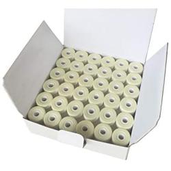 HimaPro 144 White Prewound Bobbins for Embroidery Machines Size L (SA155) Cardboard Sided Good for Brother, Babylock, Janome, Bernina, Husqvarna, Pfaff Embroidery Machines Etc (White)