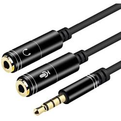 NIUTA 3.5mm Combo Audio Adapter Cable for PS4,Xbox One S,Tablet,Mobile Phone,PC Gaming Headsets and New Version Laptop-Upgrade-Black, NIU-1