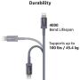 AmazonBasics Nylon Braided USB-C to Lightning Cable, MFi Certified Charger for iPhone 11 Pro/11 Pro Max - Dark Gray, 6-Foot