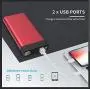 Power Bank 30000mAh 2USB Ports/Flashlight Portable Phone Charger Quick Charge Phone Tablet(RED_30000mAh) Power Bank 30000mAh 2USB Ports/Flashlight Portable Phone Charger Quick Charge Phone Tablet(RED_30000mAh)