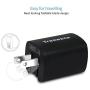 Tranesca Dual USB Wall Chargers for iPhone Xs/Xs Max,iPhone XR/8/7/6S/6S Plus/6 Plus/6, Samsung Galaxy S7/S6/S5 Edge, LG, HTC, Moto, Kindle and More-2 Pack Black