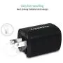 Tranesca Dual USB Wall Chargers for iPhone Xs/Xs Max,iPhone XR/8/7/6S/6S Plus/6 Plus/6, Samsung Galaxy S7/S6/S5 Edge, LG, HTC, Moto, Kindle and More-2 Pack Black