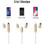 ZFKJERS 3 in 1 Phone to HDMI Cable, Mirroring Cellphone Screen to TV/Projector/Monitor Adapter, 1080P Resolution for iOS and Android Devices (Gold)
