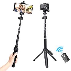 Selfie Stick,Upgraded 48 Inch Extendable Selfie Stick Tripod and Cell Phone Tripod Stand with Rechargeable Wireless Remote,Compatible with iPhone/Android Phone,Gopro,Camera
