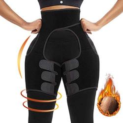 Waist Trainer Thigh Trimmer Belt for Women Hip Enhancer Invisible Butt Lifter Body Shaper 3-in-1 Slimming Support Adjustable Belt with Velcros Shapewear Weight Loss Workout