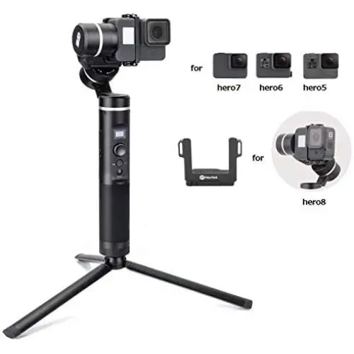 FeiyuTech FY Feiyu G6 3-Axis Splash Proof Handheld Gimbal Updated Version of G5 for GoPro Hero 8/7/6/5/4/3, Yi Cam 4K, AEE Action Cameras of Similar Size with EACHSHOT Mini Tripod