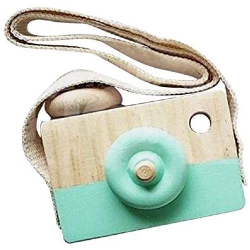 Liangxiang Wooden Mini Camera Toy Pillow Kids Room Hanging Decor Portable Toy Gift Green Color