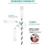 TT-WISH Cable 2 Packs 3FT +1 Pack 6FT Nylon Braided USB Charger Cable Compatible with iPhone 11 /xs MAX/XR/X /8/7 /6S /6 Plus/iPad 2/4 Mini iPad Pro Air and More Black & White