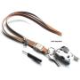 FORCEHOLD Leather Zipper Steel Detachable Push Button Buckle Car Key Lanyard,ID Card Holder Neck Straps,Phone Holder Straps Necklace,Mobile Phone Anti-Lost Anti-Theft Rope Straps (Brown)