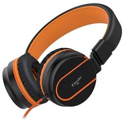 Elecder i36 Kids Headphones Children Girls Boys Teens Foldable Adjustable On Ear Headphones 3.5mm Jack Compatible iPad Cellphones Computer Kindle MP3/4 Airplane School Tablet Black/Orange