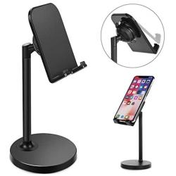 CreaDream Cell Phone Stand, Adjustable iPhone Stand, Cradle, Holder for Desk Compatible with iPhone 11 Pro Max Xs Xr 8 7 6 6s Plus 5s Charging, Accessories Desk, Android Phone-Black