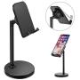 CreaDream Cell Phone Stand, Adjustable iPhone Stand, Cradle, Holder for Desk Compatible with iPhone 11 Pro Max Xs Xr 8 7 6 6s Plus 5s Charging, Accessories Desk, Android Phone-Black