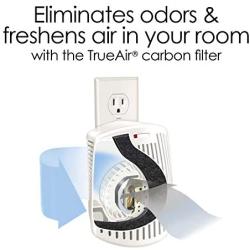 Hamilton Beach TrueAir Plug-Mount Odor Eliminator with Carbon Filter, Common Household-Tobacco, Pet, Bathroom, Trash, On/Off Fan, White (04530G)