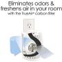 Hamilton Beach TrueAir Plug-Mount Odor Eliminator with Carbon Filter, Common Household-Tobacco, Pet, Bathroom, Trash, On/Off Fan, White (04530G)