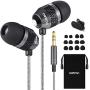 Betron B25 Earphones, Noise Isolating in-Ear Wired Headphones with Powerful Bass and Pure Sound, Tangle-Free, Compatible with iPhone, iPad, iPod, Samsung Smartphones and Tablets, Black