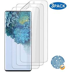 Galaxy S20 Screen Protector, [3-Pack] [Full Adhesive] [Fingerprint Sensor Compatible] [Full Coverage] [Anti-Scratch] Screen Protector for Samsung Galaxy S20