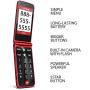 Jitterbug Flip Easy-to-use Cell Phone for Seniors (Red) by GreatCall