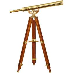 Barska AA10620 Anchormaster Classic Brass Telescope 32x80 with Mahogany Floor Tripod