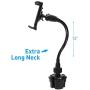 Macally 2 in 1 Phone & Tablet Car Mount for Cup Holder - Adjustable 12” Flexible Gooseneck and 360° Rotating Base - Phone, Tablet, iPad Holder for Car - Fits Devices up to 8” Wide and Most Vehicles