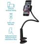 Aduro Solid-Grip Phone Holder for Desk - Adjustable Universal Gooseneck Smartphone Stand, with Durable Mount (Black)