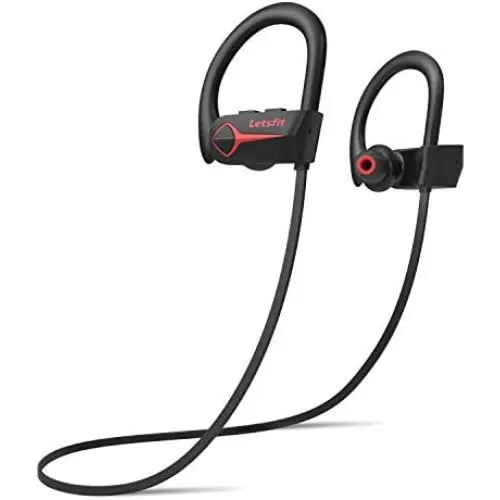 Letsfit Bluetooth Headphones IPX7 Waterproof 15Hrs Playtime Wireless Earbuds, Bluetooth 5.0 Running Headphones, HiFi Stereo in-Ear Earphones w/Mic Noise Cancelling for Sports, Workout, Gym