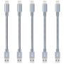 Phone Charger,5 Pack (1FT/20cm) Nylon Braided Charging Cord Charger Compatible with PhoneX/8/8Plus 7/7 Plus/6s/6s Plus/6/6 Plus/5s/55se,Pad,Pod Grey