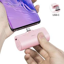 iWALK 4500mAh Portable Charger USB C Battery Pack, Compatible with Samsung Galaxy S10,S9,S8,Note 10/9/8,Moto Z3/2,LG V35/G8/7/5,Nintendo Switch,Google Pixel 4/3/2XL,OnePlus, Pink