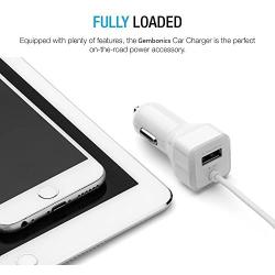 iPhone Car Charger, [Apple MFI Certified] Lighting Car Charger for iPhone X, 8, 8Plus, 7, 7Plus 6S / 6S Plus, 6, 6 Plus, SE, 5, 5S, iPad Pro, Air 2, Mini 3,with Extra USB Port (White)